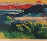 Moïse Kisling, Pejzaż, litografia, papier