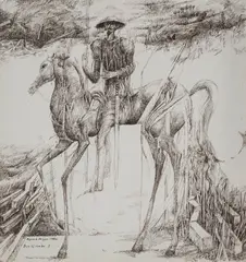 Ryszard Stryjec, Don Kichote II, tusz, papier
