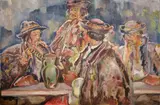 Kazimierz Sichulski, Huculi (Biesiada huculska), ok. 1925 r., 1925, olej, płótno