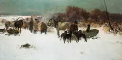 Ignacy Zygmuntowicz, Na polowaniu, olej, płótno, 78