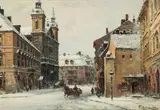 Widok na ulicę Freta w Warszawie by Władysław Chmieliński, olej, płótno, sold Jun 2023