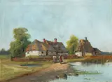 Władysław Rutkowski-Bończa, Pejzaż wiejski, 1899 r., 1899, olej, płótno