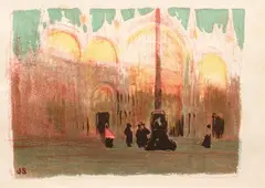 Jan Stanisławski, Plac Św. Marka w Wenecji, 1909 r., 1909, litografia barwna, papier