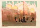 Jan Stanisławski, Plac Św. Marka w Wenecji, 1909 r., 1909, litografia barwna, papier