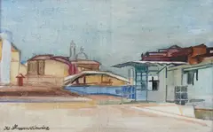 Kazimierz Śramkiewicz, Wenecja, 1957, 1957, olej, płótno