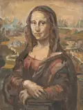 Ludwig Klimek, Mona Lisa, olej, płótno naklejone na tekturę