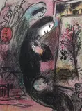 Natchnienie, z teki „Chagall Litograph II”, wyd. Andre Sauret, 1963 r. by Marc Chagall, 1963, litografia, papier, sold Jun 2023
