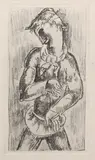 Eugeniusz Zak, Młodzieniec z kwiatkiem, miękki werniks, papier