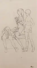 Szymon Kobyliński, Erotyk, 1975 r., 1975, ołówek, papier