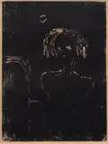 Ryszard Stryjec, Kobieta przed lustrem, l. 60., gipsoryt, papier
