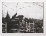 Henryk Mądrawski, Hipodrom w Sopocie, 1989 r., 1989, sucha igła, papier