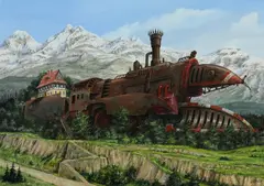 Jarosław Jaśnikowski, Domek starego maszynisty, 2023, 2023, olej, płótno