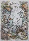 Włodzimierz Szpinger, Wrak, tusz, akwarela, papier