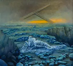Krzysztof Heksel, Bez tytułu, 2023, 2023, olej, płyta