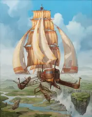 Jarosław Jaśnikowski, Trimaranolot Gildii Kupców Nordyckich, 2015, 2015, olej, płótno