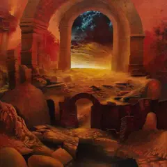 Maciej Gabruś, Ruiny, 2023, 2023, olej, płyta