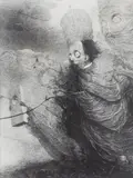 Bez tytułu by Zdzisław Beksiński, fotografia czarno-biała (vintage print), papier barytowy, 25, sold May 2023