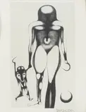 Bez tytułu by Zdzisław Beksiński, fotografia czarno-biała (vintage print), papier barytowy, sold May 2023