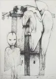 Bez tytułu by Zdzisław Beksiński, fotografia czarno-biała (vintage print), papier barytowy, 21, sold May 2023