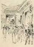 Antoni Uniechowski, Przyjęcie na cześć Napoleona, tusz, papier, 22