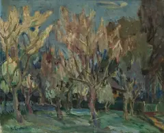 Henri Epstein, Jabłonie - Le pommiers, olej, płótno