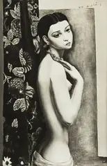 Moïse Kisling, Półakt kobiecy, fotografia czarna-biała, papier, 27