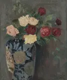 Antoni Procajłowicz, Bukiet różnokolorowych róż, 1907 r., 1907, olej, tektura, 44