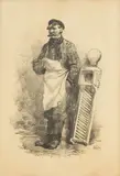 Józef Rapacki, Siekający kapustę, z teki Z dawnej i niedawnej Warszawy, litografia, papier, 46