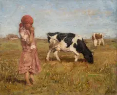 Marcin Kitz, Pastuszka, przed 1936 r., olej, płótno, 54