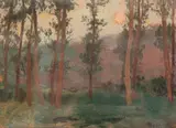 Tadeusz Makowski, Pejzaż z drzewami, ok. 1908 r.