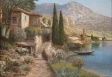Alois Arnegger, Nad jeziorem Como, olej, płótno