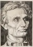 Stanisław Szukalski, Lincoln, litografia, papier