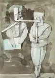 Stasys Eidrigevičius, Postacie, 2003, 2003, akwarela, papier, 29