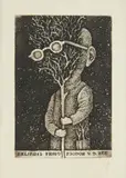Stasys Eidrigevičius, Exlibris Frigo Fjodor v.d.ZEE, akwaforta, papier, 11