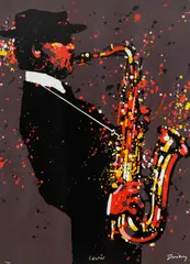 Waldemar Świerzy, Lester Young z cyklu, serigrafia, papier, 82