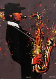Waldemar Świerzy, Lester Young z cyklu, serigrafia, papier, 82