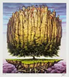 Cowan City, 1993 by Jacek Yerka, 1993, inkografia, papier, sold Apr 2023