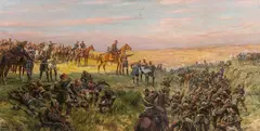 Hans Schmidt, Scena z wojny niemiecko-francuskiej 1870-1871, 1936 r., 1936, olej, płótno, 78