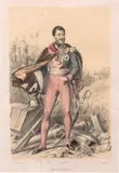 Charles Bour, Portret księcia Józefa Poniatowskiego, według obrazu Henriego Félixa Philippoteaux (1815-1884), wyd. J. Rigo et Cie, Paryż, ok. 1850 r. litografia barwna, papier; wym. komp. 23