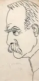 Jerzy Hoppen, Portret Marszałka Józefa Piłsudskiego, 1938 r., 1938, tusz, papier; wym. 23