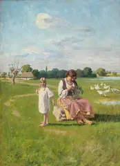 Władysław Karol Szerner, Wiejska sielanka, olej, płótno
