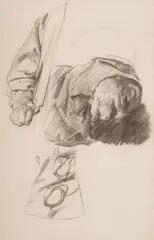 Józef Mehoffer, Studium dłoni, węgiel, papier, 43