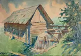 Jan Kazimierz Olpiński, Młyn, 1931 r., 1931, akwarela, papier