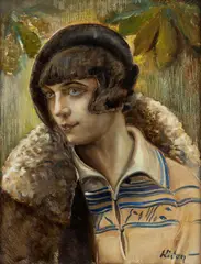 Józef Kidoń, Dziewczyna w berecie, ok. 1930 r., 1930, olej, tektura