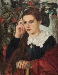 w kregu Mehoffera Mn I poł. Xx w., Dziewczyna z ciupagą, 1922 r., 1922, olej, płótno
