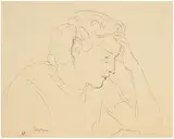 Wlastimil Hofman, Zamyślona, tusz, papier