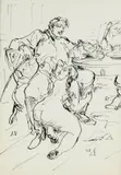 Antoni Uniechowski, Scena erotyczna, tusz, papier