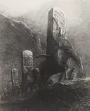 Bez tytułu by Zdzisław Beksiński, fotografia czarno-biała, papier fotograficzny, sold Feb 2023