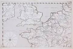 Petrus Bertius, Imperium Caroli Magni, Mapa Imperium Karolińskiego, wyd. J. Picart, Paryż, 16304 arkuszemiedzioryt