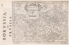 Jodocus Hondius I, Borussia, or Prussia, Mapa Prus według Gerarda Mercatora, pochodząca z “Historia mundi: or Mercator's atlas…”, wyd. Michaell Sparke, Londyn, 1637 miedzioryt